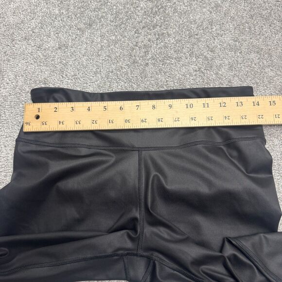 Gap Fit Recycled Power Full Leg Faux Leather Leggings Womens Medium Black 28x26 - Picture 7 of 11